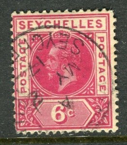 SEYCHELLES; 1912 early GV issue fine used 6c. value