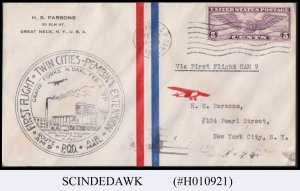 UNITED STATES USA - 1931 AIR MAIL TWIN CITIES to PEMBINA- FIRST FLIGHT COVER FFC