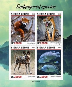 Sierra Leone - 2022 Endangered Species - 4 Stamp Sheet - SRL220205a