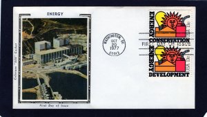 1723-1724 Energy Conservation-Development, FDC pair Colorano Silk