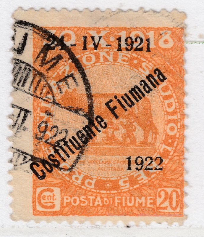 Italia Italy Fiume 1922 Costituente Fiumana 20c Used Stamp A23P33F13026