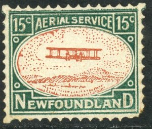 NEWFOUNDLAND 1931 AC ROESSLER 15c Airmail Label MNH