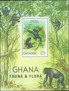 Ghana #788, Complete Set, Souvenir Sheet Only, 1982, Animals, Never Hinged
