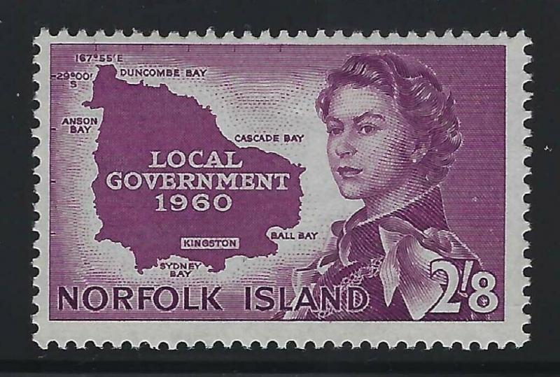 Norfolk Island 1960 2/8 Local Government Sc# 42 mint