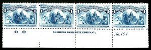 U.S. #230 MINT PL# STRIP OF 4 OG NH