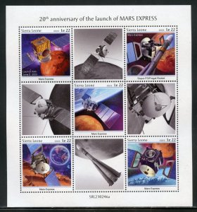 SIERRA LEONE 2023 20th ANNIVERSARY OF THE LAUNCH OF THE MARS EXPRESS SHT MINT NH