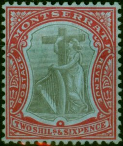 Montserrat 1909 2s6d Black & Red-Blue SG46 Fine MM