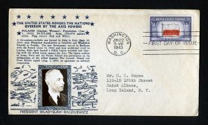 # 909 First Day Cover addressed with Crosby cachet Washington, DC 6-22-1943- #1