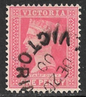 VICTORIA 1899 1d Bright Rose QV Portrait Issue Sc 181 VFU