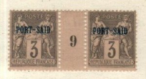 French Offices in Port Said Scott 3 Mint hinged Millesime pair #9 [TH1116]