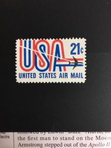 C81 .21 USA Airmail Stamp. Preprinted Paper Fold. MNH