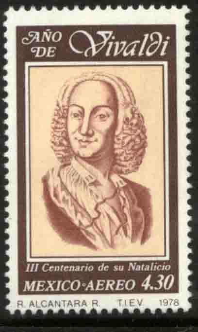 MEXICO C589, Antonio Vivaldi Year, composer. MINT, NH. F-VF.