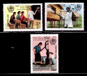 LAOS Scott 867-869 MNH** 1988 WHO set