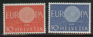 Switzerland Scott 400-401 MH* Europa 1960