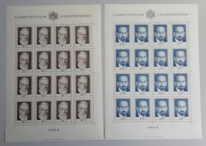 Liechtenstein Pioneers of Philately 2nd series 2v Sheets 1969 MNH SG#504-505