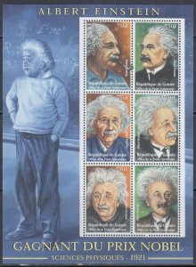 GUINEA Sc# 2136a-f MNH SHEET of 6  of ALBERT EINSTEIN