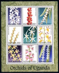 [64761] Uganda 1995 Flora Flowers Blumen Orchids  Sheet