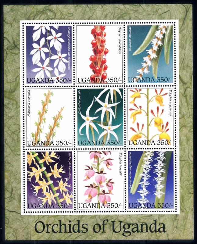 [64761] Uganda 1995 Flora Flowers Blumen Orchids  Sheet