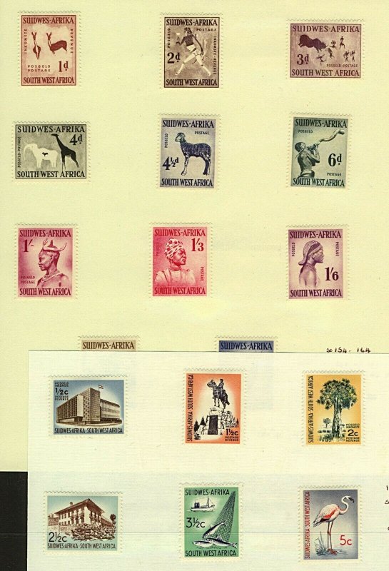 South West Africa 1954/61 range of pictorial issues to include ’54 1d to  Stamps