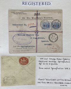 1902 Springfontein ORC South Africa Boer War OHMS Cover To Ipswich England