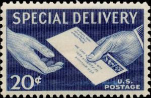 1954 20c Letter & Hands, Special Delivery Scott E20 Mint F/VF NH