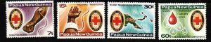 Papua New Guinea-Sc#521-4-unused NH set-1980-Blood Transfusi