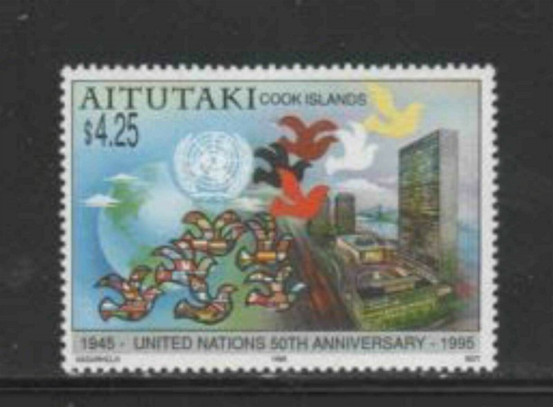 AITUTAKI #512 1995 U.N 50TH ANNIV MINT VF NH O.G