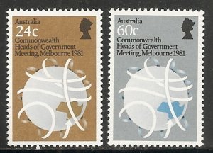 Australia 814-5 1981 Commonwealth Heads Conf. Set MNH