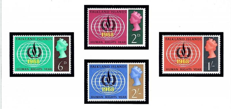 Falkland Is 162-65 MNH 1968 Human Rights Year