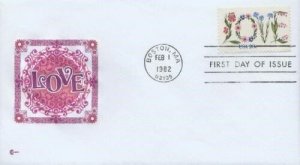 1951 20c LOVE FDC 1982 - Cover Craft