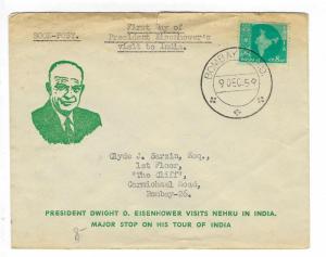 1959 India Special Cover - 1st Day Eisenhower Visit To India - (HH-30)