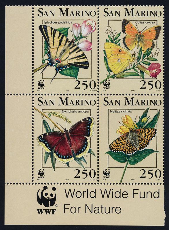 San Marino 1284a BL Block MNH Butterflies, Flowers