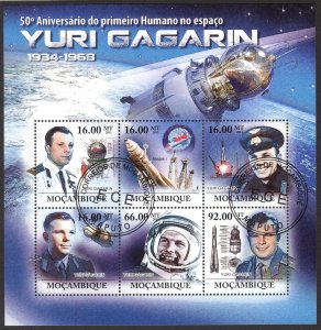 Mozambique 2011 Space Yuri Gagarin Sheet Used / CTO