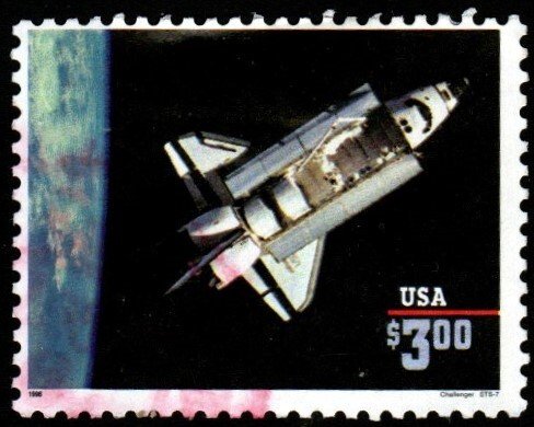 SC# 2544b - ($3) - Space Shuttle Challenger, used single DATED 1996