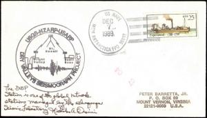 1989 US NAVY ANTARCTIC DRY VALLEY CACHET + NOTE + SIGNED