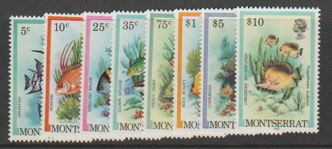 Montserrat SG 555 - 570 set of 8  SG 490 - 505 inscribed ...