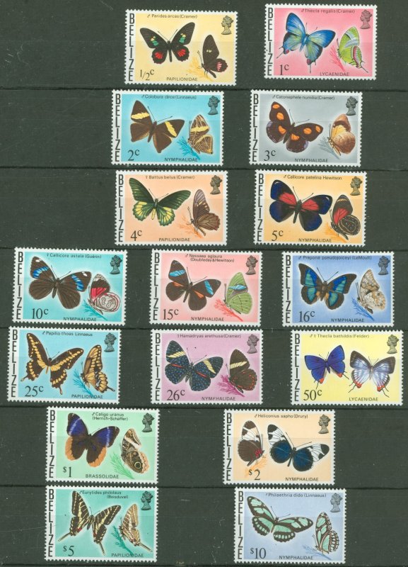 Belize #345-360 Mint (NH) Single (Complete Set) (Butterflies)