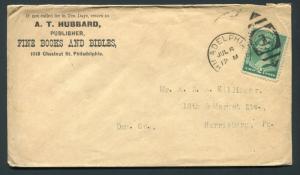 1889 Book and Bible Publisher- Philadelphia, Pennsylvania to Harrisburg, PA