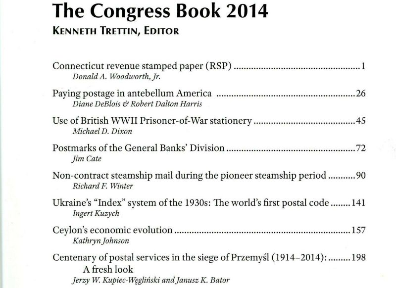 American Philatelic Congress. The 80th Congress Book Hartford. Connecticut 2014