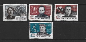 RUSSIA - 1964 SOVIET HEROES - SCOTT 2859 TO 2862 - MNH