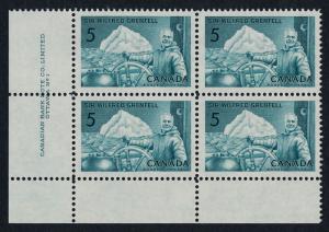 Canada 438 BL Plate Block MNH Sir Wilfred Grenfell, Ship