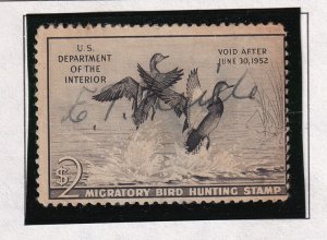 1951 Federal Duck Stamp Sc RW18 $2 used single Harlequin Ducks (KE