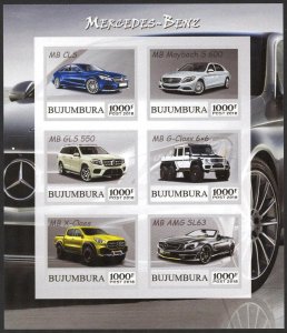 BURUNDI / BUJUMBURA 2018 Cars MERCEDES BENZ Sheet Imperf. MNH Cinderella