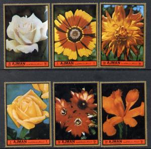 Ajman 1972 European Flowers perf set of 6 unmounted mint ...