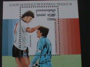 ​CAMBODIA-1996-SC#1503-WORLD CUP SOCCER-FRANCE'98 MNH S/S VF HARD TO FIND