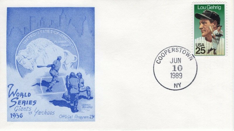 BASEBALL BASEBALL HALL OF FAME-50TH ANN, COOPERSTOWN, NY  1989  FDC9594