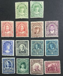 MOMEN: NEWFOUNDLAND SG #117-127,117a,118a,123a 1911-16 MINT OG H LOT #60270