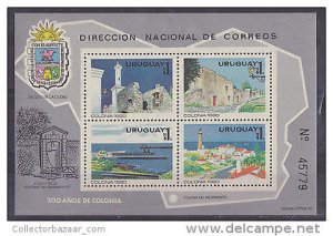 COLONIA UNESCO HERITAGE LIGHTHOUSE SHIP PORT BOAT URUGUAY Sc#1070 MNH STAMP