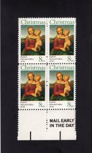 1507 Christmas, MNH Bottom Mail Early blk/4