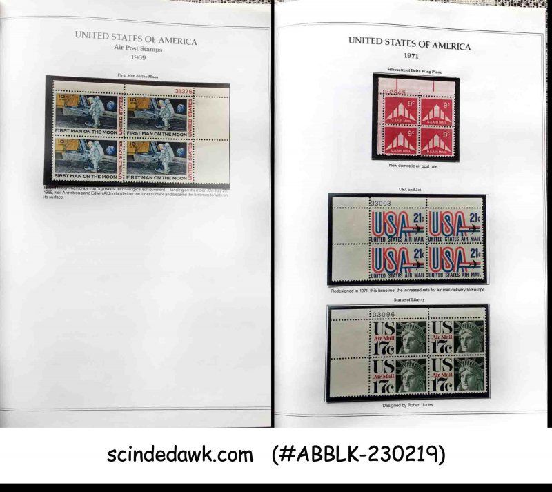 UNITED STATES 1957-1976 AIR POST STAMPS BLK OF 4 MNH IN A FOLDER